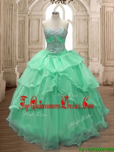 Gorgeous Big Puffy Sweet 16 Dress with Beading and Ruffled Layers