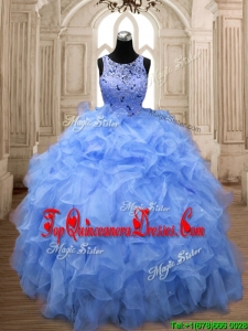 Perfect Scoop Beading and Ruffles Quinceanera Dress in Organza