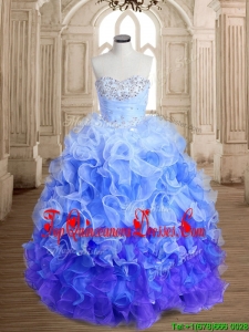 Exclusive Beaded and Ruffled Sweet 16 Dress in Rainbow