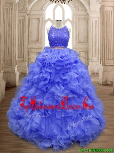 Latest Scoop Lavender Sweet 16 Gown with Beading and Ruffles