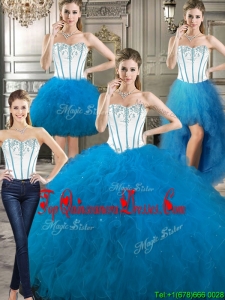 New Style Big Puffy Detachable Quinceanera Dresses with Beading and Ruffles