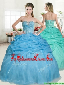 Best Selling Beaded and Pick Ups Quinceanera Dress in Baby Blue