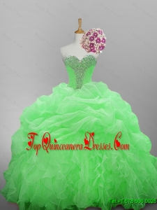 New Style Beaded Quinceanera Dresses in Organza for 2015 Fall
