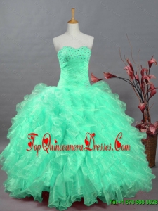 Perfect Sweetheart Quinceanera Dresses with Beading and Ruffles for 2015 Fall