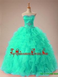 2016 Summer Perfect Sweetheart Beaded Quinceanera Dresses with Ruffles