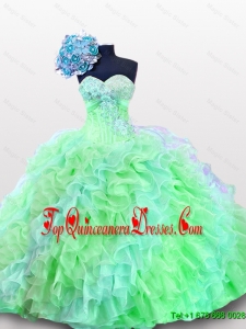 Real Sample Sweetheart Quinceanera Dresses with Appliques and Sequins for 2015
