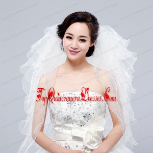 Multi-Tier Pencil Edge Elbow Bridal Veils Whites Bridal Veils