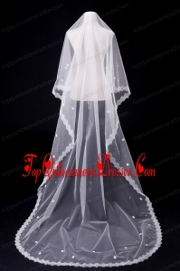 One-Tier Oval Lace Edge Bridal Veils for Wedding Party