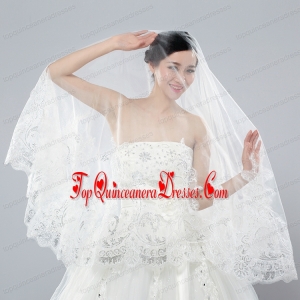 Two-Tier Lace Edge Wedding Veil for Wedding Party