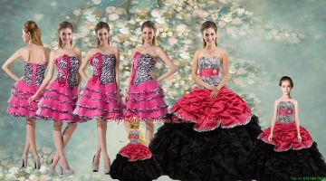 Perfect Zebra and Sash Quinceanera Dresses and Ruffled Layers Dama Dresses and Cute Strapless Little Girl Dresses