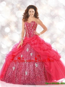 2016 Summer Popular Sweetheart Sweet 16 Dresses with Sequins and Beading