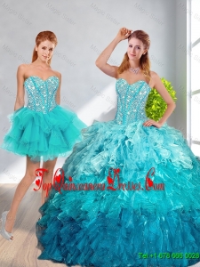 2016 Winter Perfect Sweetheart Detachable Quinceanera Dresses in Multi Color