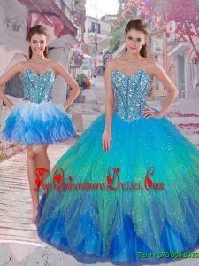 2016 Fall Ball Gown Detachable Quinceanera Dresses in Multi Color