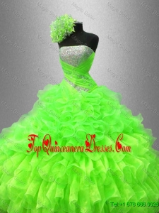 Best Selling Strapless Quinceanera Gowns in Spring Green for 2016