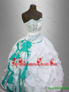 Elegant Sweetheart Quinceanera Gowns with Beading and Pick Ups