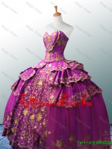 Beautiful Sweetheart Ball Gown Fuchsia Quinceanera Dresses with Appliques