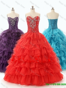 Custom Made 2016 Ball Gown Sweet 16 Dresses with Ruffled Layers