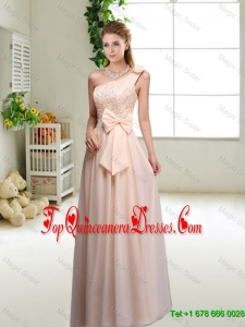 Discount One Shoulder Dama Dresses in Champagne