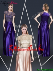 Empire Bateau 2016 Dama Dresses with Appliques and Belt