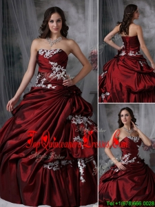 2016 Beautiful Ball Gown Strapless Appliques Quinceanera Dresses