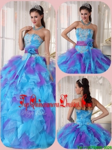 2016 Classic Ball Gown Floor Length Appliques Quinceanera Dresses