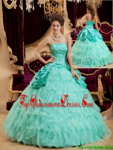2016 Popular Ball Gown Floor Length Ruffles Quinceanera Dresses