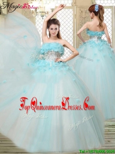 2016 Beautiful Strapless Quinceanera Dresses with Appliques and Ruffles