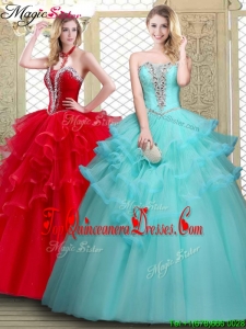 2016 Perfect Sweetheart Quinceanera Dresses with Beading and Ruffles