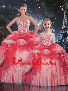 Fashionable Puffy Sweetheart Beading Princesita With Quinceanera Dresses for Winter