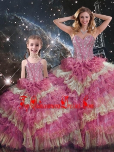 Wonderful Sweetheart Ruffled Layers Princesita With Quinceanera Dresses for Fall