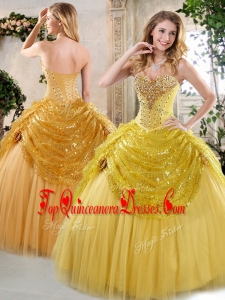 Latest Ball Gown Quinceanera Dresses with Beading and Paillette for Fall