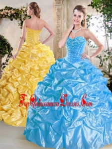 Luxurious Sweetheart Quinceanera Dresses with Beading and Pick Ups for Spring