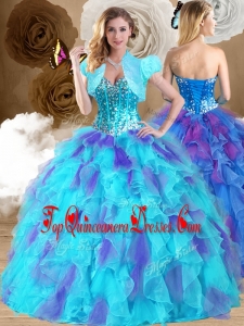 Sweet Ball Gown Sweetheart Ruffles Sweet 16 Dresses in Multi Color