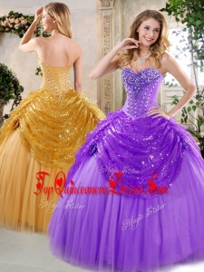 Modern Ball Gown Beading and Paillette Quinceanera Dresses for Fall