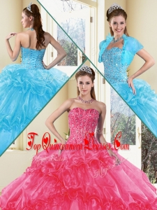 Modern Ball Gown Quinceanera Dresses with Beading and Ruffled Layers