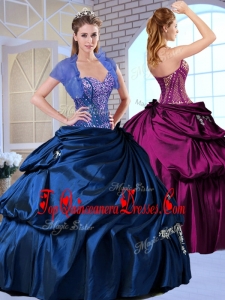 Wonderful Sweetheart Taffeta Royal Blue Modern Quinceanera Dresses with Appliques