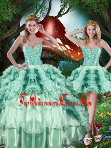 Beautiful Detachable Quinceanera Skirts with Beading and Ruffles