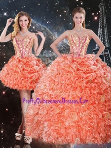 Pretty Detachable Sweetheart Beading and Ruffles Quinceanera Dresses