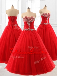 Perfect Real Photo Show A Line Beading Tulle Quinceanera Dresses for 2016