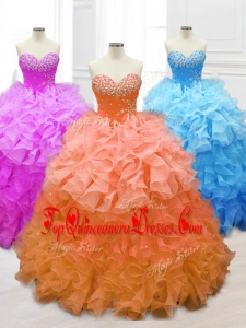 Sweetheart Custom Made Quinceanera Dresses with Beading and Ruffles