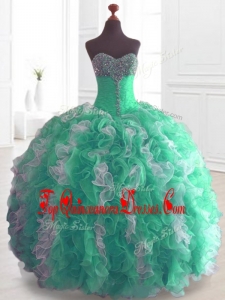 Cheap Ball Gown Custom Made Quinceanera Dresses with Beading and Ruffles