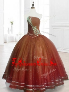 Popular Brown Ball Gown Strapless Custom Made Quinceanera Dresses with Beading