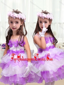 New Arrival Kid Pageant Dresses with Appliques and Ruffled Layers