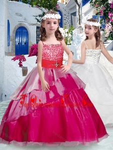 Pretty Spaghetti Straps Little Girl Mini Quinceanera Dresses with Beading and Ruffles