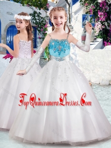 Latest Spaghetti Straps New Arrival Kid Pageant Dresses with Appliques and Bubles