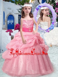 Best Spaghetti Straps New Arrival Kid Pageant Dresses with Beading and Bubles