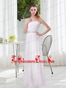 2015 Simple Empire Ruching Dama Dresses in White
