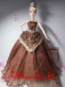 Elegant Hand Made Flowers Brown Made to Fit the Barbie Doll