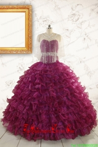 Modest Beading and Ruffles Quinceanera Dresses with Sweetheart