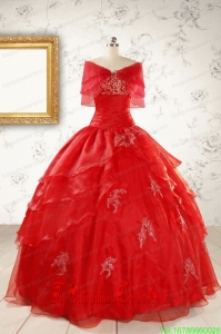 New Style Strapless Quinceanera Dresses with Appliques for 2015